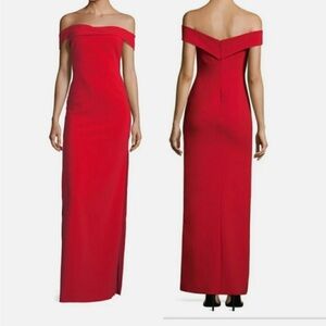Likely Red Off-Shoulder Strapless Gown for Weddings